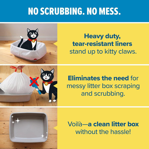 Jonny Cat Litter Box Liners Heavy Duty, Tear & Leak Resistant Jumbo 15Ct5