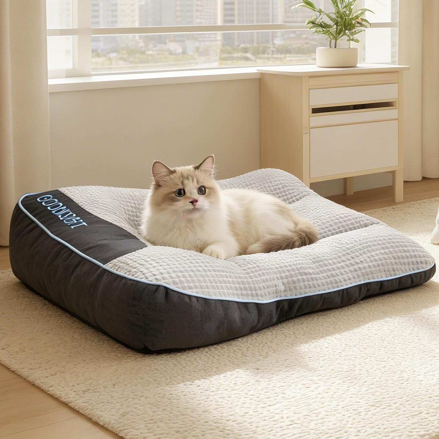 xl-dog-bed-for-large-dogs-up-to-110-lbs-orthopedic-extra-giant-dog-sofa-with-thick-plush-crate-mat-bolster-pillow-fluffy-washable-bed-for-senior-arthritic-dogs-non-slip-bottom-grey-47x37