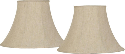 Extra Large Beige Linen Set of 2 Bell Lamp Shades 9X19X12.5 (Spider) | 9" Top X 19" Bottom X 12.5" High X 13.5" Slant Replacement for Table + Floor Lamps Shade Pre-Assembled Harp + Finial1
