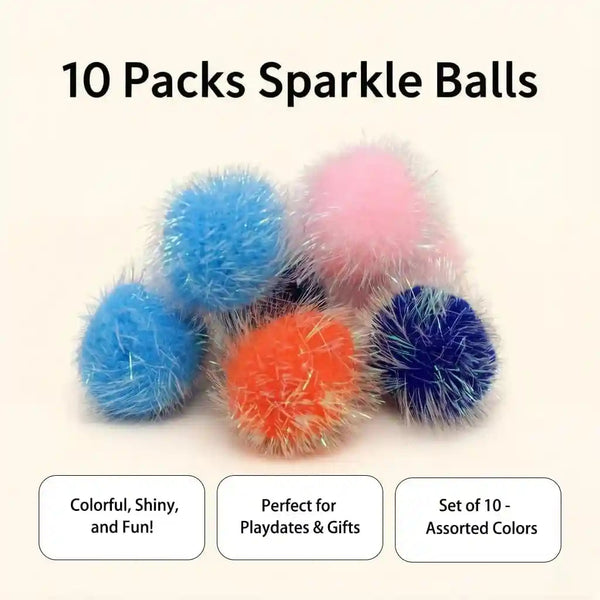 LASOCUHOO Cat Toys, 30 Packs Interactive Cat Toy Pack Including Cat Crinkle Balls, Cat Sparkle Balls, Spiral Springs for Kitten （Random Color）4