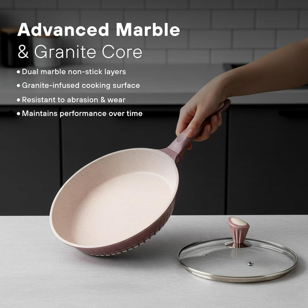 13Pcs Pots and Pans Set Nonstick, Marble Ceramic Coating Induction Cookware Set, Non Stick Kitchen Cooking Set with Frying Pans, Saucepans & Utensils, PFOA & PFOS Free4
