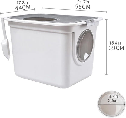 Dog Potty Training Toilet ﻿ Large Closed Cat Litter Box Pan Double Door Design Potty Top Entry Type Anti-Splashing Supplies with Pet Plastic Scoop(B)5