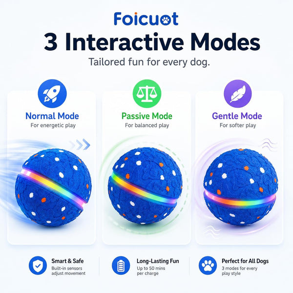 Interactive Dog Ball Toy[Newly Upgraded], Durable E-TPU Material, 3 Play Modes with Colorful Lights, E-TPU USB-C Rechargeable, IPX7 Waterproof Rating for Puppy, Medium and Large Dogs6