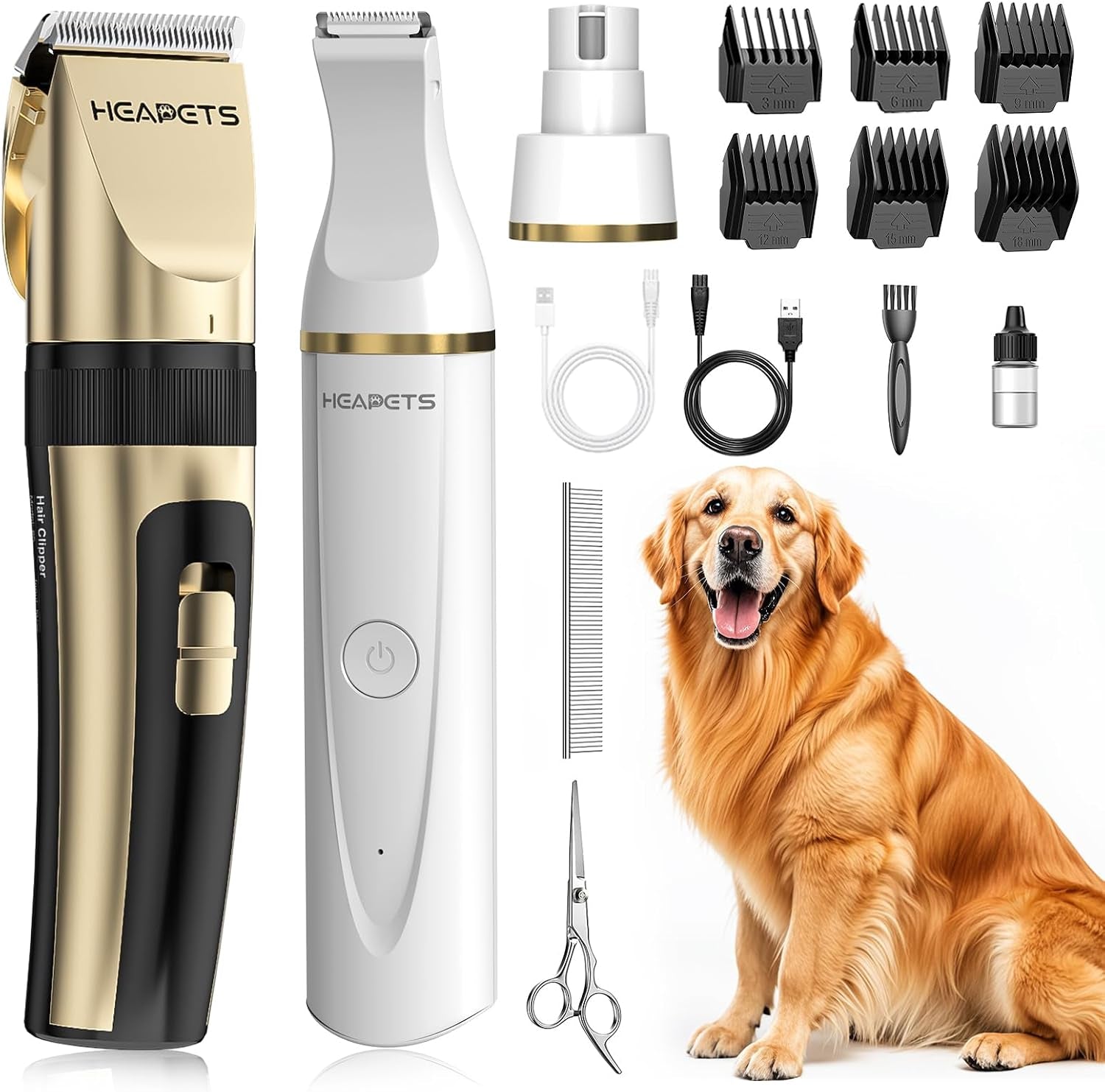 heapets-dog-hair-clippers-for-grooming-kit-and-dog-paw-trimmer-nail-grinder-for-grooming-low-noise-rechargeable-cordless-shaver-grooming-supplies-for-pet-cats-dogs-black-white