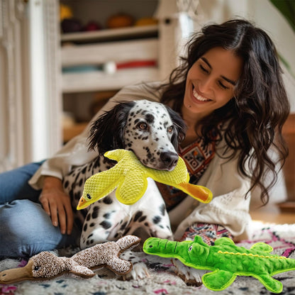 No Stuffing Dog Squeak Toys, 3 Pack Chew Toys for Small to Large Puppies | Durable Puppy Teething Toys, Interactive to Keep Pets Busy, Toss Fetch Tug Play, Best Birthday Gift7
