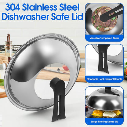 13.4 Inch Carbon Steel Wok for Electric, Induction and Gas Stoves (Lid, Spatula and User Guide Video Included)3