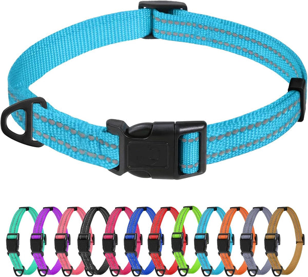 Tagme Small Dog Collar, Reflective Puppy Collar, Sky Blue, 3/8" Width | Lightweight, Nylon Collar for Puppies, Chihuahua, Yorkie & Teacup Dogs 5-15 Lbs, Reflective for Evening Walks, 12 Colors11