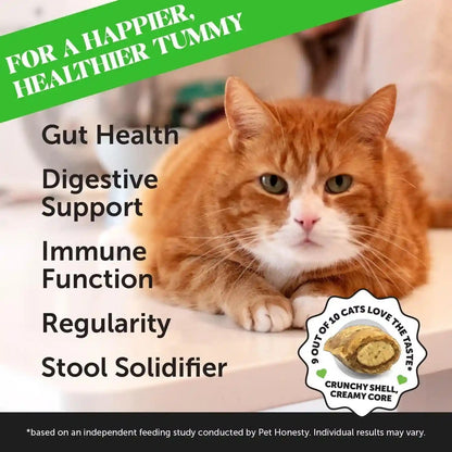 Cat Probiotics Crunchy Creamy Chews for Digestive Health - Cat Constipation + Occasional Diarrhea Relief - Daily Probiotics for Cats with Prebiotics Fiber Gut Flora Sensitive Stomach (30-Day Supply)2