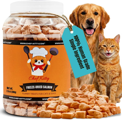 Freeze-Dried Salmon Treats for Cats & Dogs – 100% Wild Caught, Single Ingredient, High-Protein, Healthy Snack – No Additives or Preservatives – 2.7 Oz - Inspected & Tested in USA11