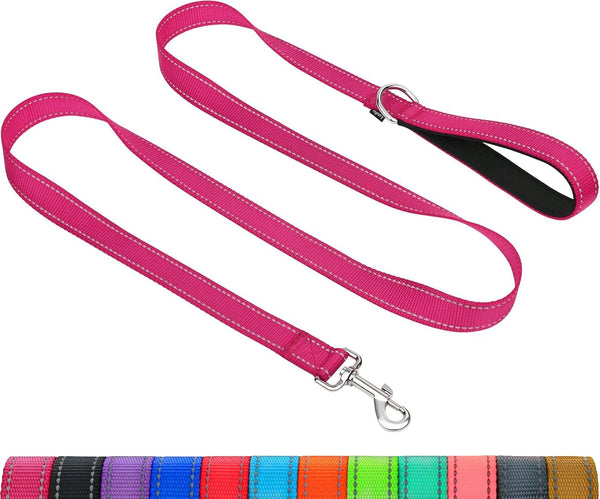 Taglory Reflective Dog Leash for Small Dogs, 3/4In X 6Ft, Black | Ideal for Night Walking, Strong for Sudden Pulls, Lightweight & Gentle on the Neck, Soft Padded Handle18