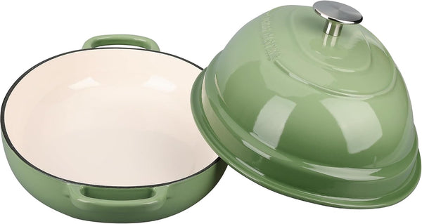Enameled Oval Cast Iron Dutch Oven Pot with Lid, Bread Dutch Oven for Sourdough Bread Baking, Dutch Oven Bread, Bread Oven, 6QT, Pistachio Green6