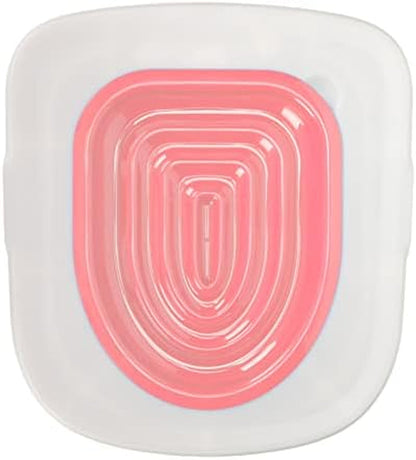 Zerone Cat Toilet Training Kit, Universal Removable Design Reusable Environmentally Friendly Cat Toilet Trainer for Pet Cleaning (White Tray, 1 Pink Inner Support)1
