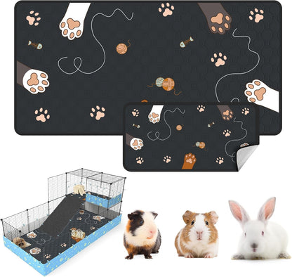 2-Pack Guinea Pig Cage Liner, 24" X 47" Reusable Guinea Pig Bedding Washable Absorbent Pee Pads for Dogs Rabbit Chinchilla Hamster, Leakproof & anti Slip34