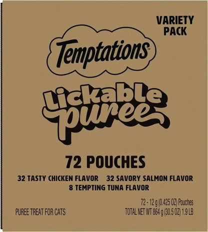 Temptations Creamy Puree Squeezable Lickable Cat Treats, Wet Cat Treats with Salmon, 0.42 Oz. Tubes, 24 Count - Packaging May Vary15