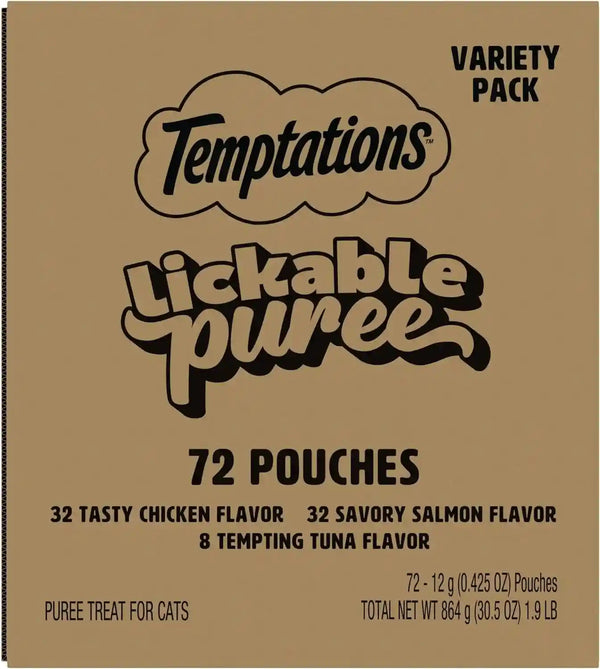 Temptations Creamy Puree Squeezable Lickable Cat Treats, Wet Cat Treats with Salmon, 0.42 Oz. Tubes, 24 Count - Packaging May Vary15