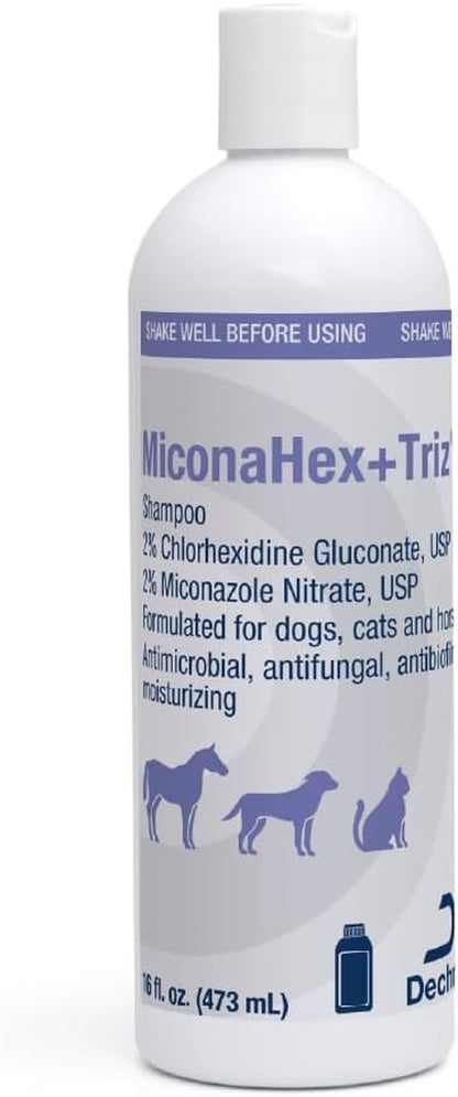 Miconahex+Triz Shampoo for Dogs, Cats and Horses, 8 Oz | Antibiofilm, Moisturizing; Packaging May Vary8