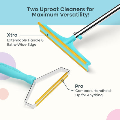 Uproot Clean Pro Bundle: Pet Hair Removal Tool & Carpet Rake W/T 60" Handle | Reusable Pet Hair Removal Set: Scrape Easy the Cat & Dog Fur from Carpets, Rugs, Cat Bed, Car Trunk & More. Patented Design8