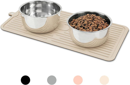 Ptlom Pet Placemat for Dog and Cat, Mat for Prevent Food and Water Overflow, Suitable for Medium and Small Pet, Grey, Silicone14