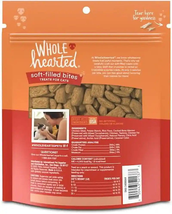 Wholehearted Chicken Flavor Soft-Filled Bites Cat Treats 16 Oz.2