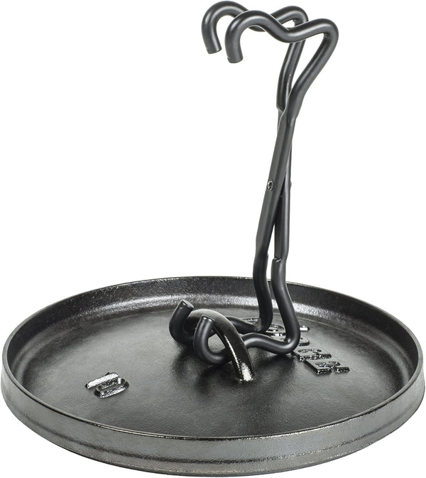 Seasoned Cast Iron Dutch Oven Bundle - 12 Inch Deep Camp Oven, Lid Lifter and Accessories7