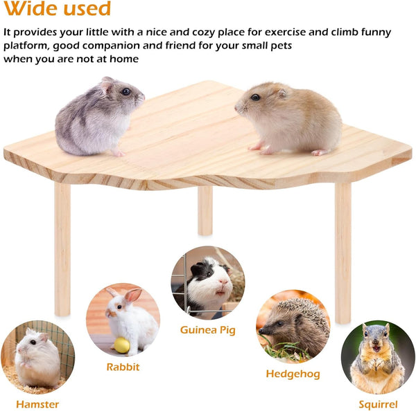 2-Piece Set Hamster Play Wooden Platform for Dwarf Syrian Hamsters Gerbils Mice Degus or Other Small Pets6