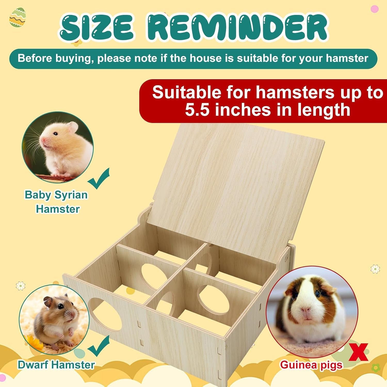 hamster-and-mouse-wooden-tunnel-cage-secret-peep-shed-waterproof-chamber-hideout-tunnel-exploring-toys-easy-to-install