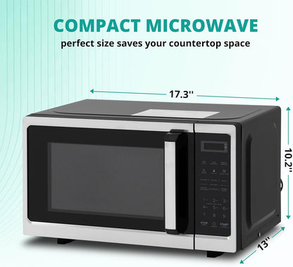 0.7 Cu.Ft Countertop Microwave Oven, 700W 120V Digital Microwave with LED Display, Child Lock, 10 Power Levels & 6 Auto Cooking Menus, Easy to Use for Kitchen, Dorm, Apartment5