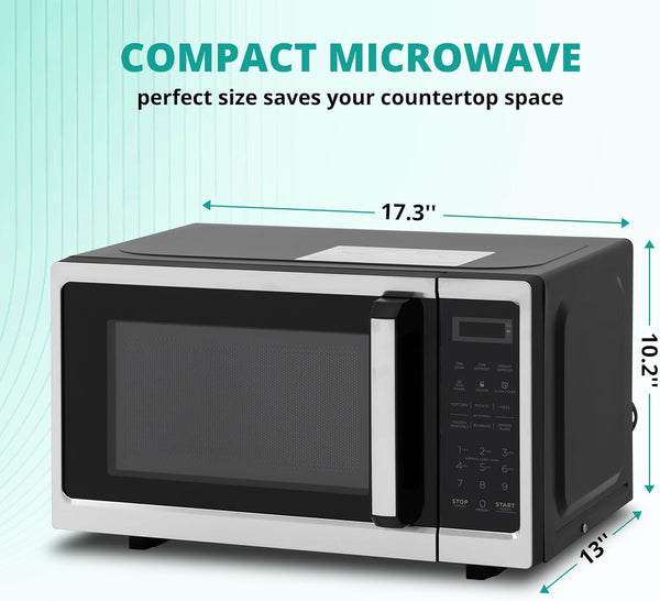 0.7 Cu.Ft Countertop Microwave Oven, 700W 120V Digital Microwave with LED Display, Child Lock, 10 Power Levels & 6 Auto Cooking Menus, Easy to Use for Kitchen, Dorm, Apartment5