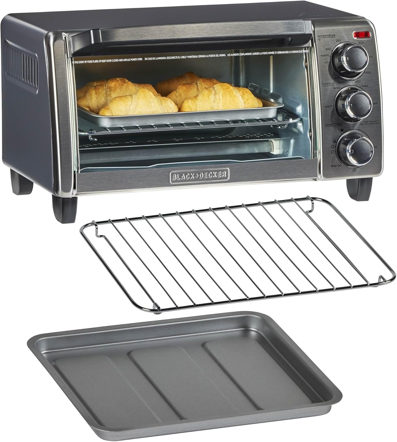 black-decker-to1313sbd-toaster-oven-15-47-inch-silver-compact-convection-oven-fits-a-9-inch-pizza-with-timer-stay-on-function-and-removable-crumb-tray