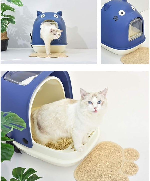 Dog Potty Training Toilet ﻿ Fully Enclosed Cat Litter Basin Semi-Closed Toilet, Large Creative Box, Easy to Clean and Durable Pan（Black）(D)5