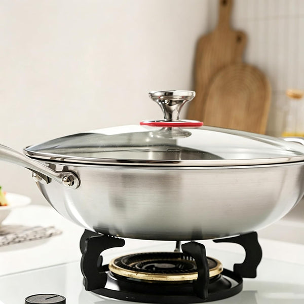 12.5 Inch Stainless Steel 316 Wok with Lid, Stir-Fry Pans, Dishwasher and Oven Safe, Works on Induction (12.5 Inch)6