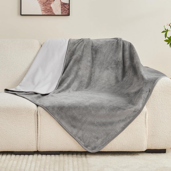 Waterproof Blanket 60"X80" for Adults, Reversible Waterproof Bed Cover for Dogs Cats Pets, Soft Leakproof Blanket for Bed Couch Sofa Furniture Protector, Dusty Pink/Off White20