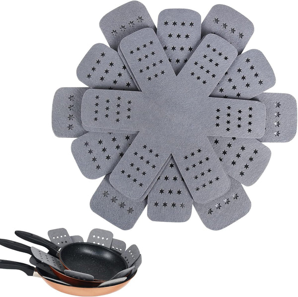 Pan and Pot Protectors, Larger & Thicker Pan Protectors with Stars, Set of 6 and 3 Different Sizes, Pot Protectors for Stacking and Protecting Your Cookware | 6-Piece Cookware Dividers with Stars Protect Pans, Pots, Bowls and Dishes from Scratches and Chipping When Stacked or Stored1