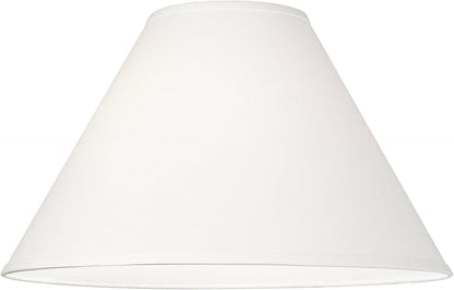 Large White Linen Chimney Lamp Shades 6X17X10 (Spider) Set of 2 | 6" Top X 17" Bottom X 10" High Replacement for Table + Floor Lamps Empire Shade Pre-Assembled Harp + Finial Fitting3