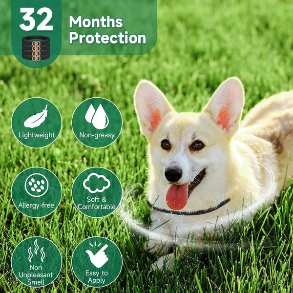 Woyamay 4 Pack Flea Collar for Dogs, Flea and Tick Prevention for Dogs | 32 Months Dog Flea and Tick Treatment, Adjustable Dog Flea Collars, Dog Flea Treatment Collar, Flea Treatment for Dogs3