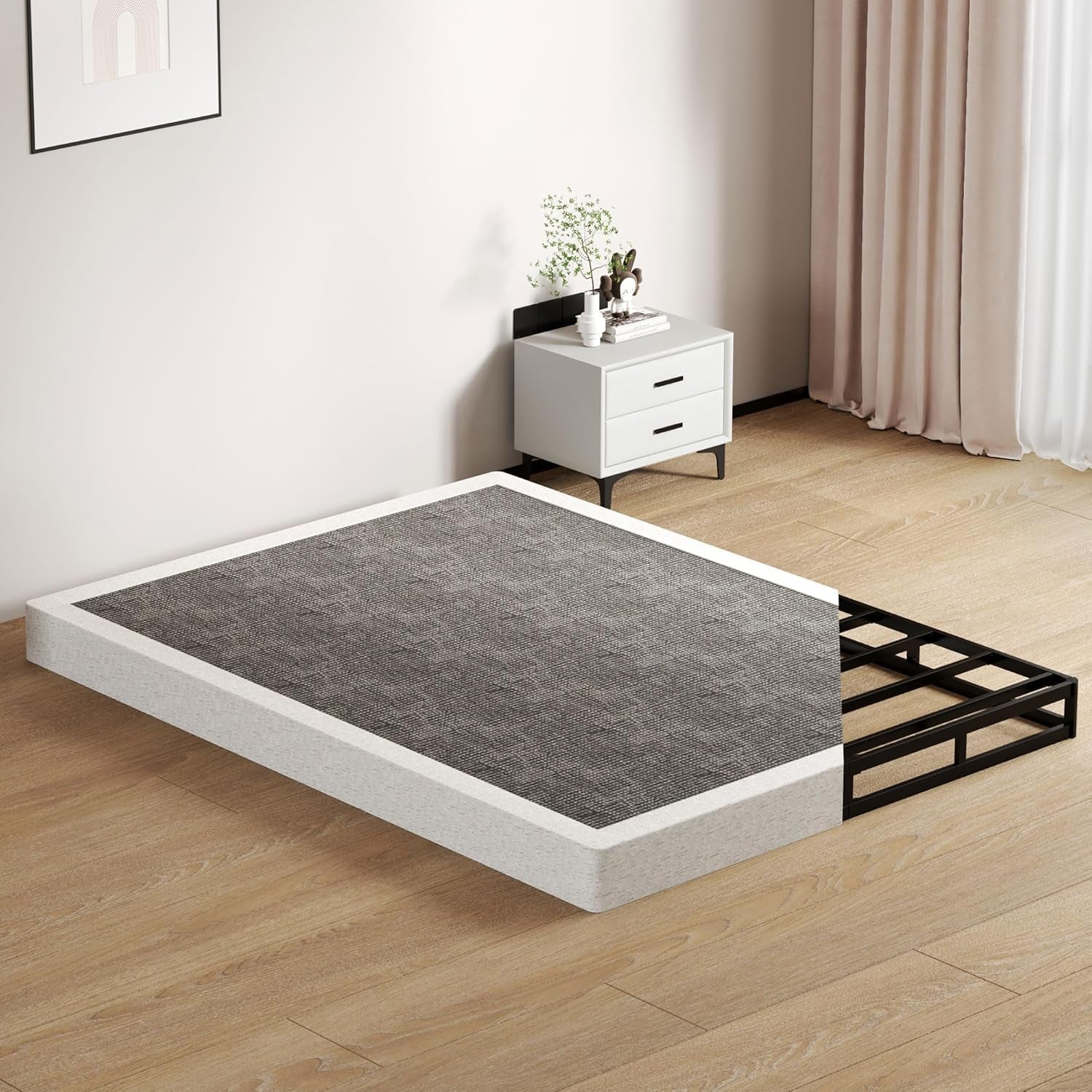 queen-size-box-springs-5-inch-low-profile-mattress-foundation-no-noise-heavy-duty-metal-basics-bed-base-with-clean-fabric-cover-easy-assembly