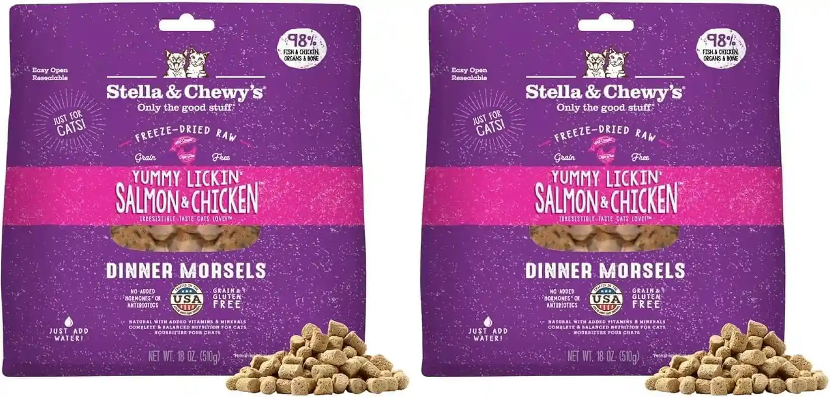 stella-chewys-freeze-dried-raw-cat-dinner-morsels-premium-chicken-recipe-with-98-cage-free-meat-organs-natural-grain-free-cat-kitten-food-made-in-usa-3-5-oz