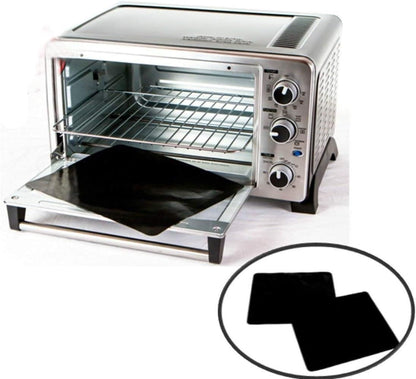 TWO-PACK 100% Non-Stick 11" Toaster Oven Liner. Finally, Prevent Spillovers, Gunk & Odors! Great Teflon Liner for Toaster Ovens, Dishwasher Safe, Best Toaster Oven Accessories2