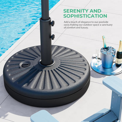 81.5Lb Max Capacity Outdoor Patio Umbrella Base, Black | Water Filled Umbrella Stand, Heavy Duty Market Umbrellas Base5