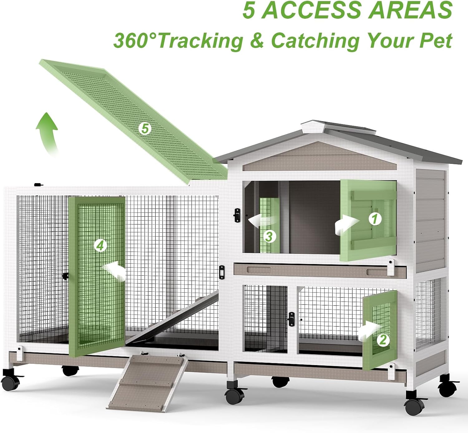 2-story-rabbit-hutch-outdoor-indoor-wooden-bunny-cage-with-6-lockable-wheels-3-removable-no-leakage-pull-out-trays-chew-proof-ramp-waterproof-roof-ideal-for-rabbit-guinea-pig