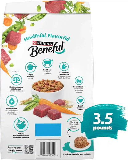 Purina Beneful Incredibites with Farm-Raised Beef Natural Small Breed Dry Dog Food with Added Vitamins, Minerals and Nutrients - (Pack of 4) 3.5 Lb. Bags11