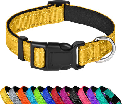 Reflective Dog Collar, Adjustable Soft Neoprene Padded,Teal,M | Breathable Nylon for Medium Dogs,Tear-Resistant Webbing,Chafe‑Free on Walks and Hikes,Metal D-Ring,Night Safety16