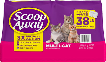 Scoop Away Multi Cat Clumping Cat Litter, Meadow Fresh Scent, 38 Pounds (Package May Vary)14