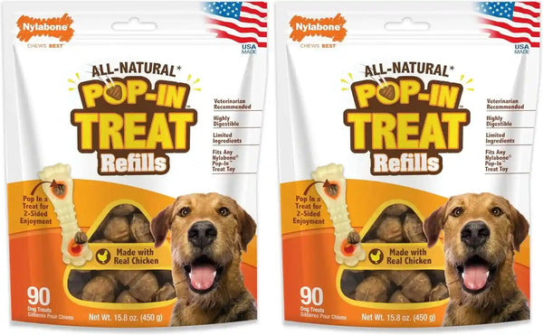 Nylabone Pop-In Treat Toy Chicken Dog Treat Refills, 90 Count | Made with Real Chicken, Fits Any Nylabone Pop-In Treat Toy, All-Natural Dog Treats, Highly Digestible, Limited Ingredients12