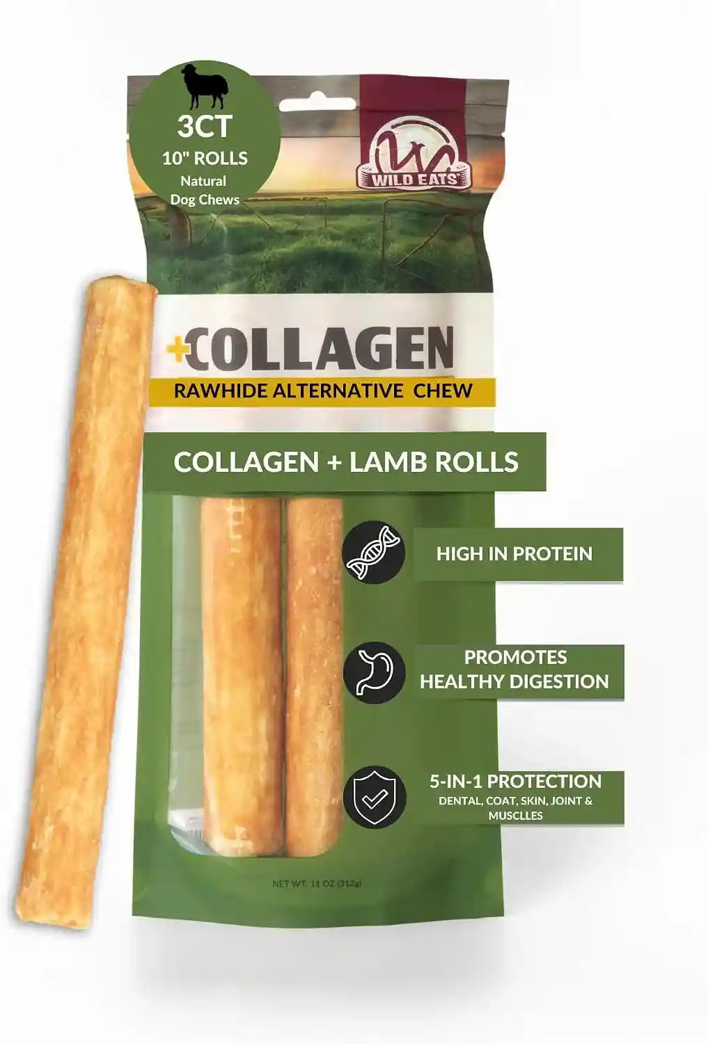 wild-eats-real-duck-collagen-bully-sticks-for-dogs-25-pack-rawhide-free-no-hide-chew-treat-made-without-grain-5-inch-size-high-protein-satisfies-natural-gnawing-urges-suits-all-breeds