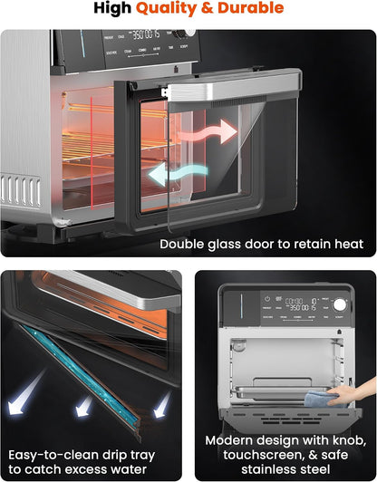 Nuwave Combi Steam Oven, Non-Toxic Stainless Steel Multi-Cooker, 16 Quarts | Air Fry, Sous Vide, Toast & More, 50-450°F Precision, 120 Presets, Moisture Control, Programmable, Easy to Clean7