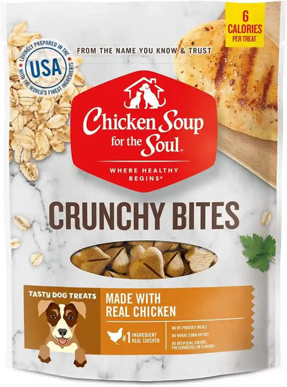 Chicken Soup for the Soul Pet Food Crunchy Bites Dog Treats, Chicken, 12 Ounce Bag | Soy, Corn & Wheat Free, No Artificial Flavors or Preservatives1