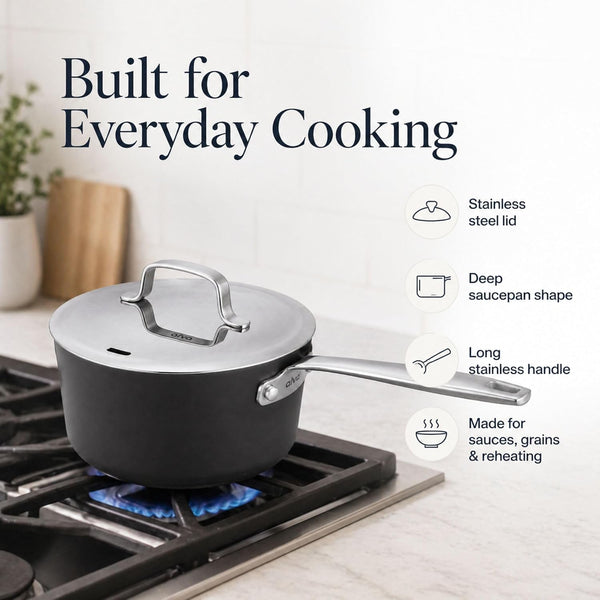 Maestro Ceramic Nonstick Cookware Set 2QT Saucepan, 5QT Stockpot & Lid | 5QT Stock Pot & 2QT Saucepan with Lids; Even Heat; Induction & Oven Safe to 400°F5