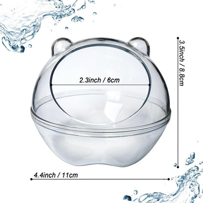 Hamster Bathtub,Hamster Bathroom,Sand Bath Container,Hamster Toilet and Sandbox Dust Bathtub,Hamster Bed,Sand Bath Box for Hamster Cage Accessories (S 4.4X4.4X3.5 Inch)6
