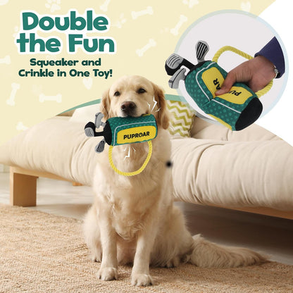 PUPROAR Golf Dog Toy, Dog Birthday Gift, Funny Squeaky Plush Rope Golf Bag Toy for Small, Medium & Large Breeds3
